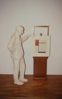 George Segal, Ritratto di Sidney Janis con quadro di Mondrian, 1967