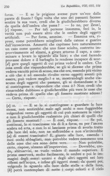 Passo del libro VII della Repubblica