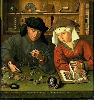Quentin Metsys, Il cambiavalute e sua moglie, 1514, Louvre, Parigi